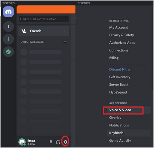 Change Discord voice settings