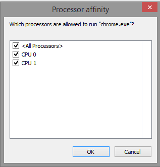 Modify the CPU Usage Credentials- processor affinity