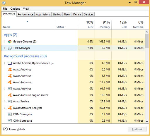 Close the Apps Running in the Background- Launch Task Manager