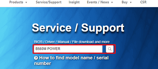 Download the driver from Gigabyte’s website- Search for your motherboard