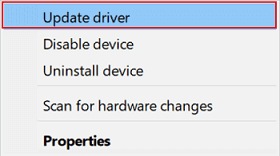 Update Audio Drivers via device manager