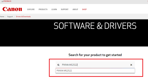 search Canon PIXMA MG2522 Drivers