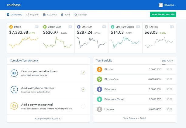 Coinbase- One of the best Bitcoin wallets