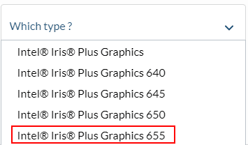 Intel Iris Plus Graphics 655 driver