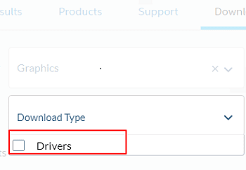 Choose Drivers from the “Download Type” menu