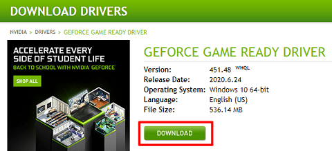 download NVIDIA GeForce Game Ready Driver