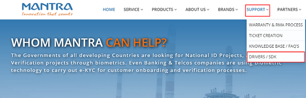 Download and install the driver via Mantra’s website