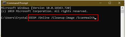 Solve the Windows registry problems- give the command in cmd