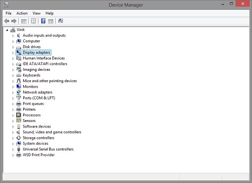 Update the Driver Manually- open device manager and select diplay adapter