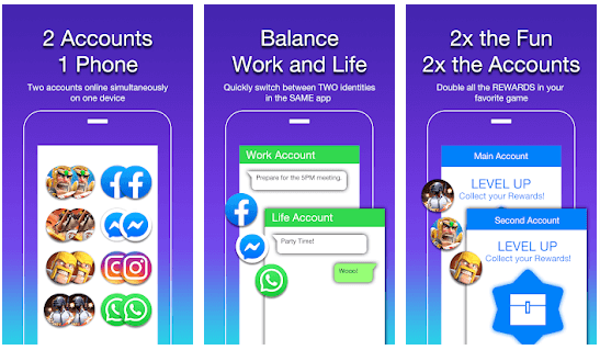 2 Accounts- Dual Space and Dual Apps