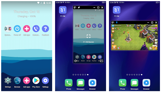 F1 VM Lite Picture In Picture virtual Android OS