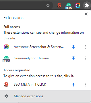 Remove or Disable Extensions- Manager the extension