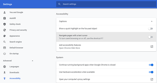 Toggle off Use hardware acceleration when available