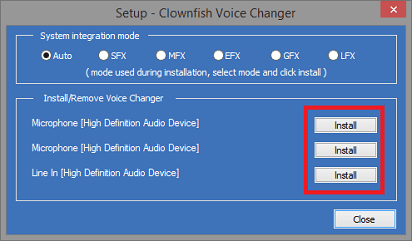 Install Clownfish Microphone and More- install