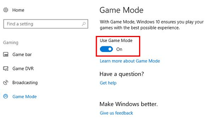 Turn Off the Game Mode