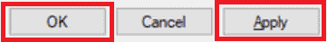 Click on Apply and Ok