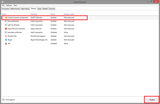 task manager-every program and then select Disable