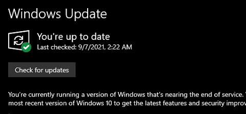 Click on Check for Updates