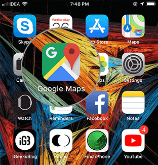 Turning off Google location history on iPhone- opne google maps