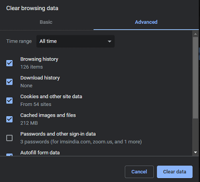 Clear your Web Browser’s History