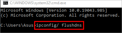 type ipconfig flushdns and press Enter