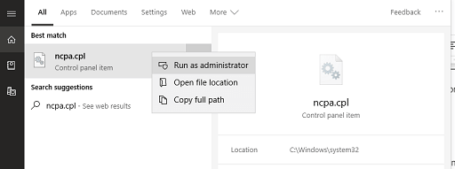 Disable IPv6- search npca.cpl