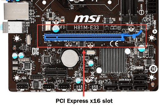 PCI Express slot on your motherboard