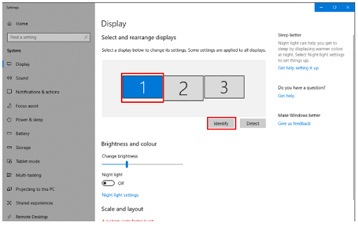 Choose 1 and then click on Identify to check which monitor displays