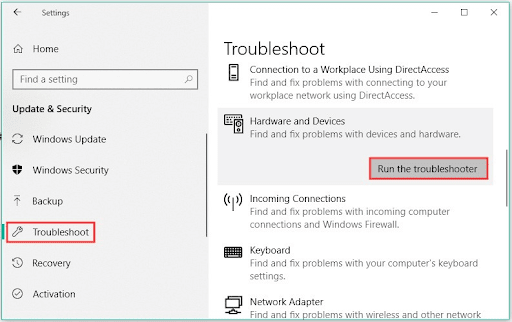 Perform hardware troubleshooting