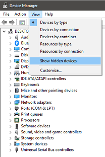 Add a Legacy Device- show hidden devices
