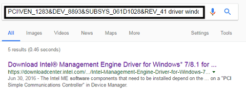 Open your browser and then paste ID, add “driver”