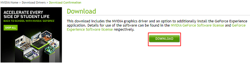 Download to get the driver file downloaded from nvidia official site