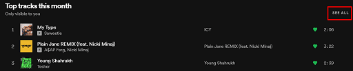 Process to See Stats for Spotify on the Website