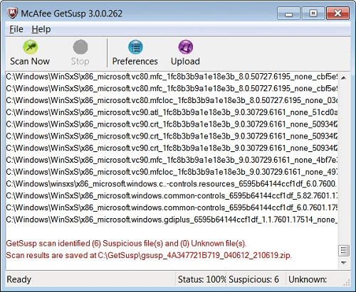 McAfee GetSusp