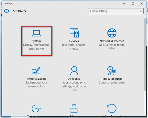 Check the display settings