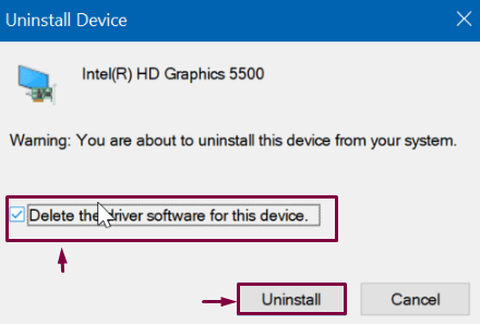 Delete driver software for this device