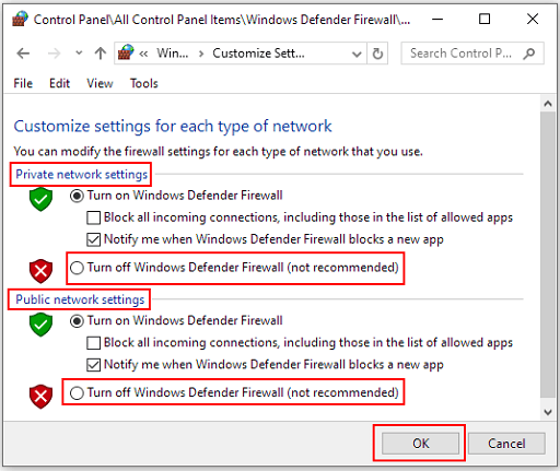 Disable the antivirus