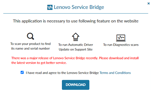 Download the Lenovo Bridge setup