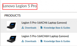 Input Lenovo Legion 5 Pro
