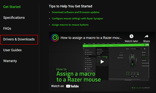 Razer Mamba Wireless- drivers and download