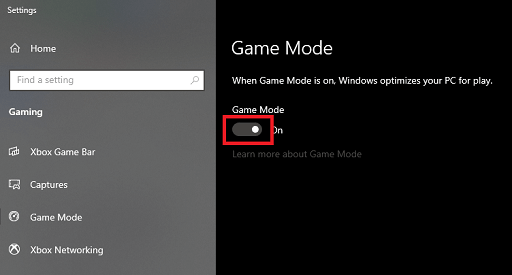 Toggle on-off the Game Mode