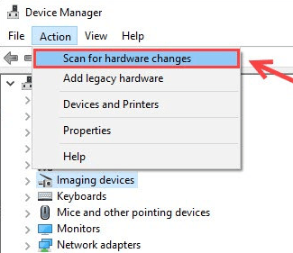 Scan for hardware changes