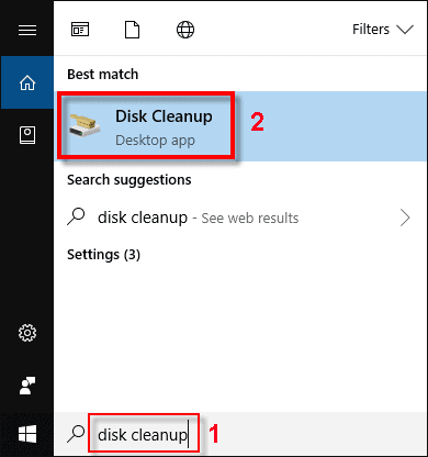 Perform a disk cleanup- search disk cleanu in windows and open it
