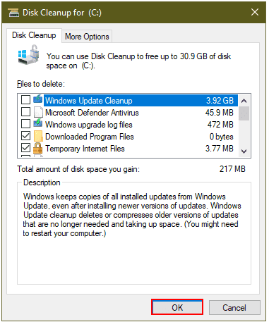 Perform a disk cleanup