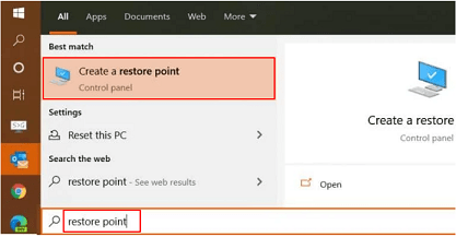 search restore point