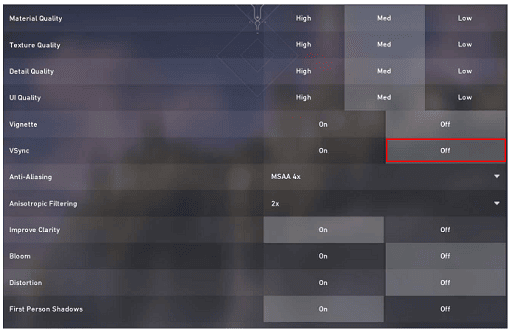 Disable VSync