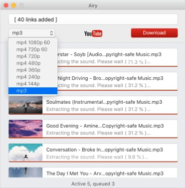 Airy- youtube to mp3 converter on mac