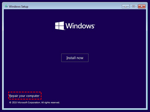 Factory reset Windows 10 from boot