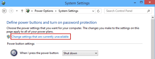 Change settings that are currently unavailable