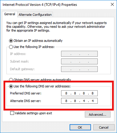 Change the DNS Server